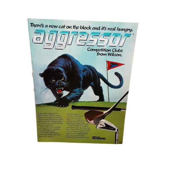 1981 Wilson Aggressor Golf Clubs Print Ad Vintage - Picture 1 of 1